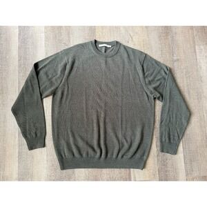 Stile Di Vita Gray Mens Size L Luxury Merino Wool V-Neck Preppy Pullover Sweater